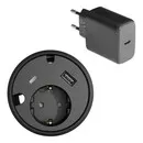 Powerdot 16 met 1x USB-A Charger & 1x USB-C oplaad kit Ø79 mm zwart