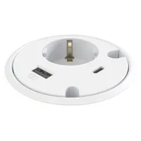 Powerdot 16 met 1x USB-A Charger & 1x USB-C oplaad kit Ø79 mm wit