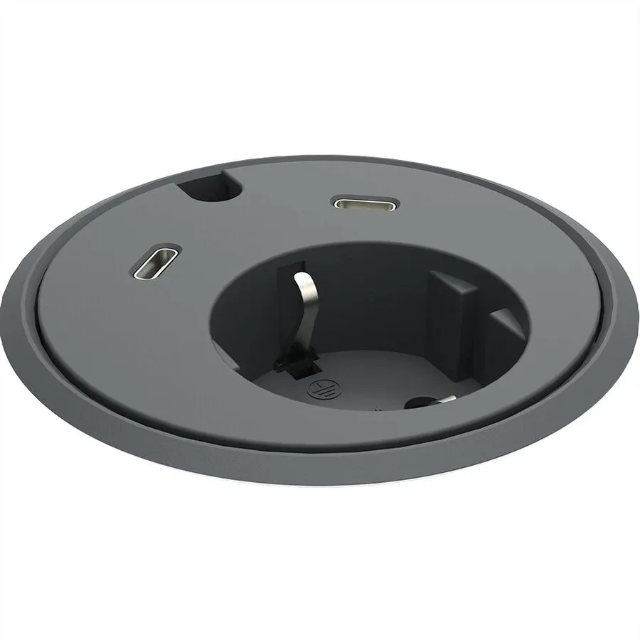 Powerdot 17 with 2x USB-C Charger Ø79 mm black