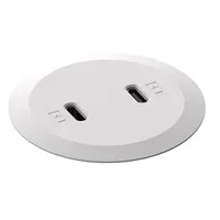 Powerdot Mini met 2x USB-C charger Ø51 mm wit