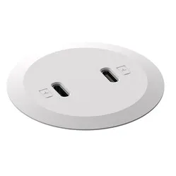 Powerdot Mini met 2x USB-C charger Ø51 mm wit