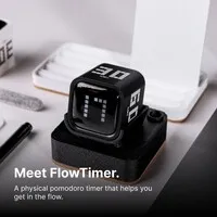 DeltaHub FlowTimer Pomodoro timer – black