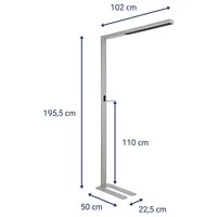 Maul MAULsirius LED vloerlamp colour vario sensor dimbaar zilvergrijs