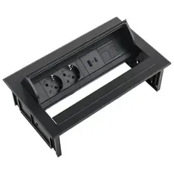 Fellowes Desk In - 2x power, USB-A/C & 2x keystone black