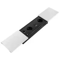 Fellowes Desk In Slide - 2x power, USB-A/C, HDMI & Cat6A zilver