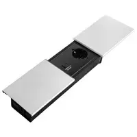 Fellowes Desk In Slide - 2x power, USB-A/C, HDMI & Cat6A zilver