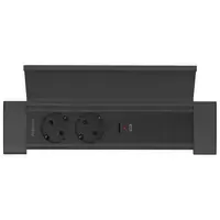 Fellowes Desk In Cover - 2x power, USB-A/C & keystone black