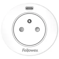 Fellowes Power-Spot® USB-C earth pin white - 1x 230V (Type E) & USB-C charger 30W