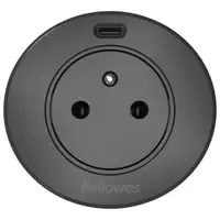Fellowes Power-Spot® USB-C earth pin black - 1x 230V (Type E) & USB-C charger 30W