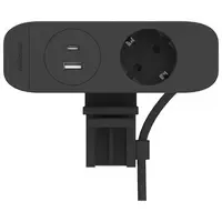 Fellowes Desk Up 3.0 - 1x 230V + USB-A & USB-C charger black