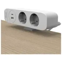 Fellowes Desk Up 3.0 - 2x 230V + USB-A & USB-C charger white