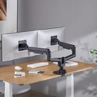 Ergopro Heavy Duty dual monitor arm with gas springs - black