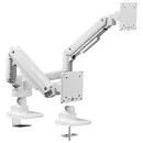 Ergopro Heavy Duty dual monitor arm with gas springs - white