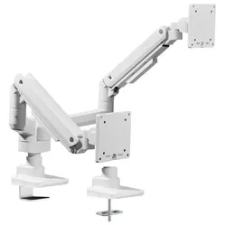 Ergopro Heavy Duty dual monitor arm with gas springs - white