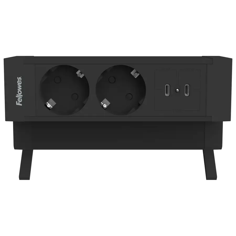 Fellowes Desk Up 2.0 - 2x 230V + 2x USB-C charger black
