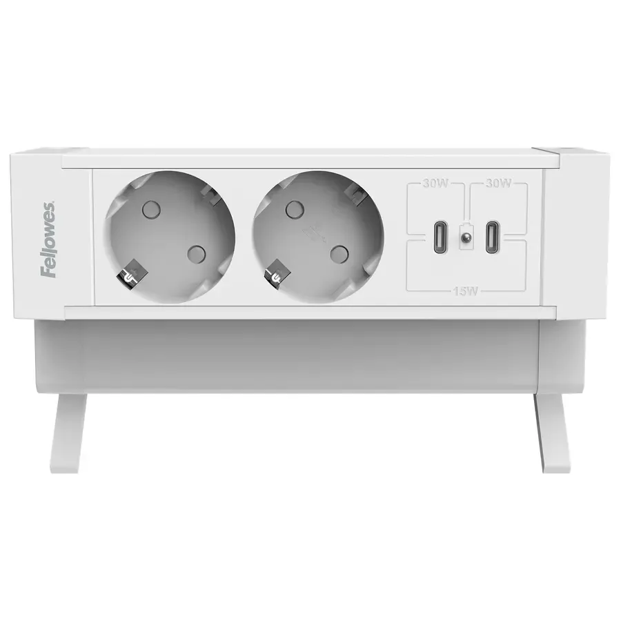 Fellowes Desk Up 2.0 - 2x 230V + 2x USB-C charger white