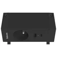 Fellowes Desk Up 2.0 - 1x pin earth + USB-A & USB-C charger black