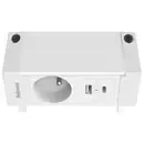 Fellowes Desk Up 2.0 - 1x pin earth + USB-A & USB-C charger white