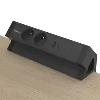 Fellowes Desk Up 2.0 - 2x pin earth + USB-A/C charger & 2x keystone black