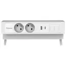 Fellowes Desk Up 2.0 - 2x pin earth + USB-A/C charger & 2x keystone white