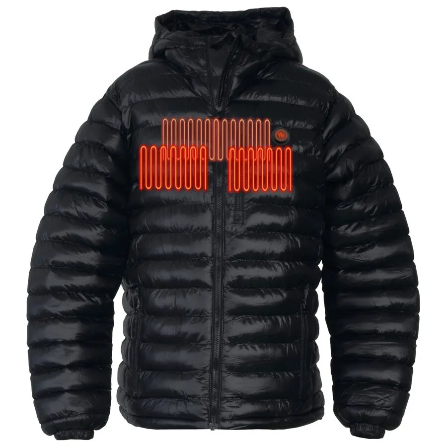 Glovii Verwarmde jas heren - zwart