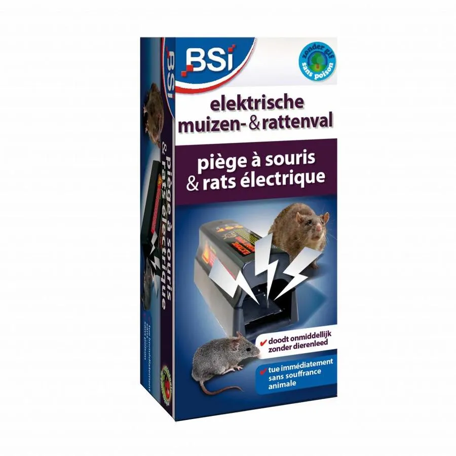 Elektrische muizen- en rattenval met dubbele schok en vangstindicator