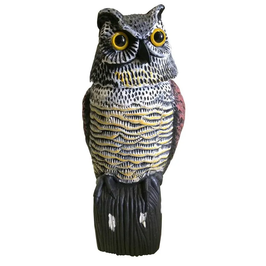 Vogelverschrikker uil met bewegende kop