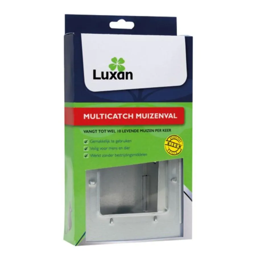 Multicatch muizenval voor levend vangen | 26 x 15,5 x 5 cm | tot 10 muizen