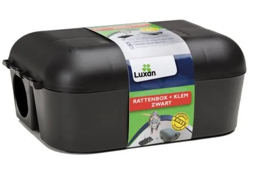 Luxan Rattenbox met klem zwart