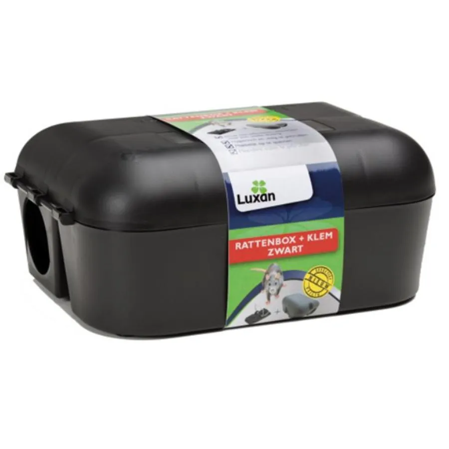 Rattenbox met rattenklem zwart 27 x 18 x 11 cm