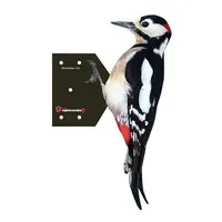 Levensechte grote bonte specht vogelverjager 28 cm van aluminium
