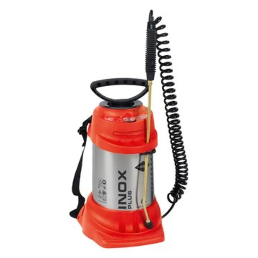 Professionele RVS hoge drukspuit 6 liter | 6 bar met manometer en 50 cm messing lans