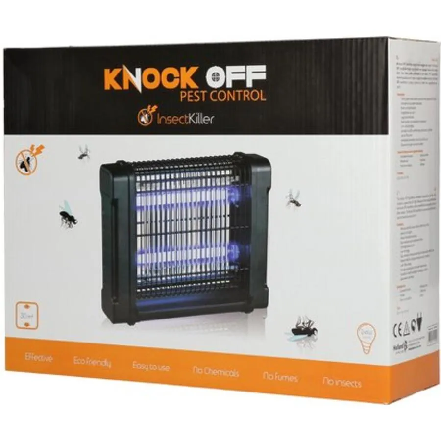 Insectenlamp 2x6 Watt met UV-A en elektrocutierooster | 30 m²