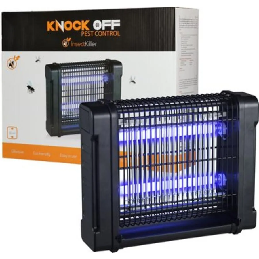 Insectenlamp 2x6 Watt met UV-A en elektrocutierooster | 30 m²