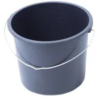 Emmer met maatverdeling 12 liter | zwart | voor afmeten en mengen