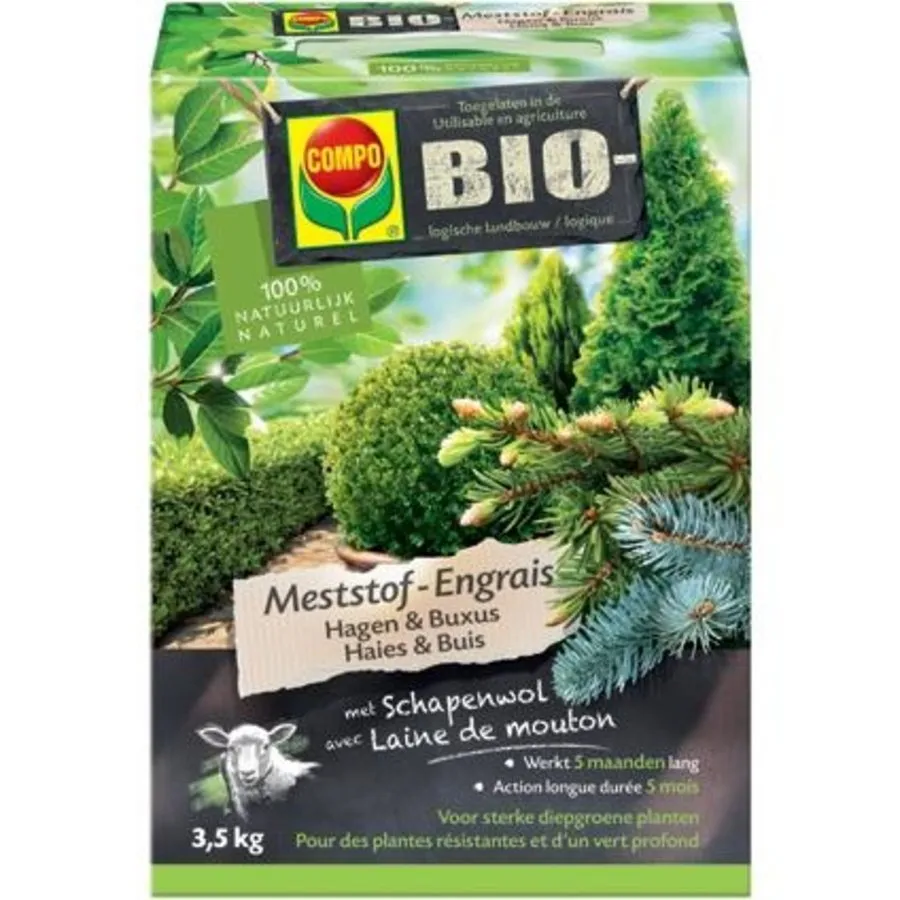 Bio Hagen & Buxus Meststof 3,5 kg | Organische voeding met 5 maanden werking