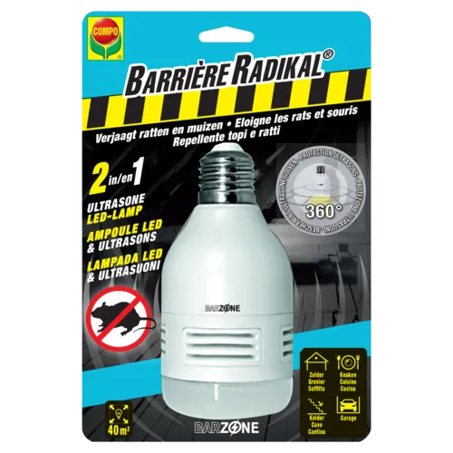 COMPO Ultrasone LED-lamp muizen en ratten verjager