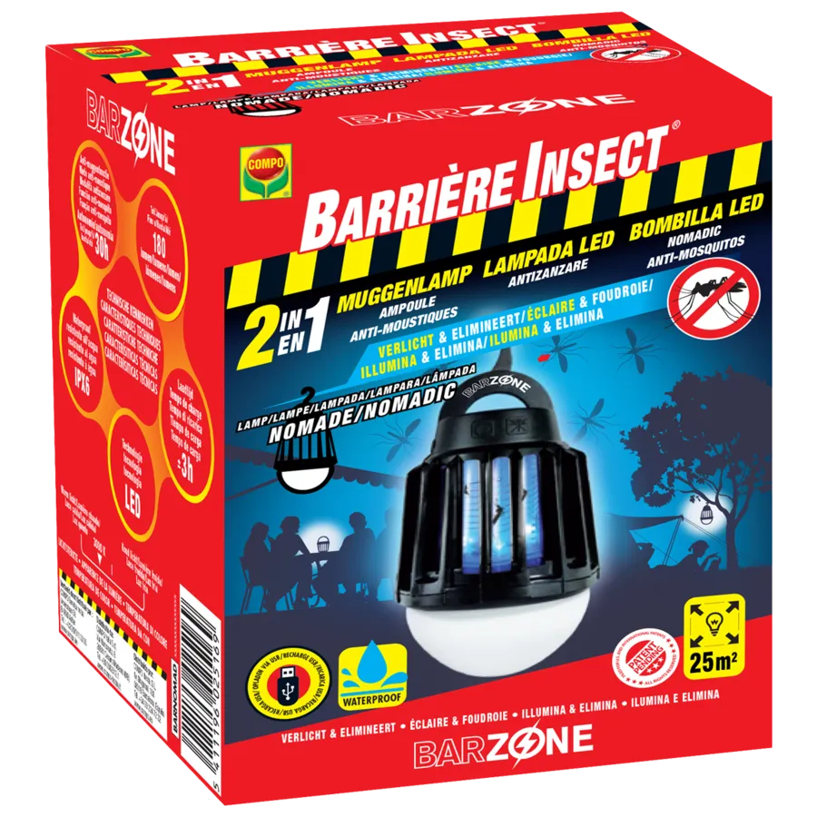 2 in 1 oplaadbare insectenlamp en LED campinglamp met UV-licht | IPX6