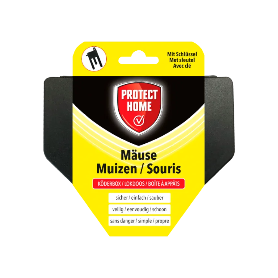 Muizen lokdoos met sleutel 14 x 12 x 4 cm voor lokaas