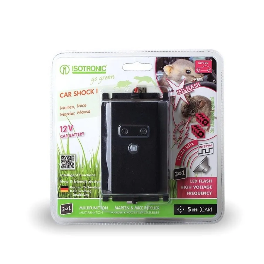 Marterverjager Car Shock I 12V met ultrasoon, hoogspanning en LED-flits