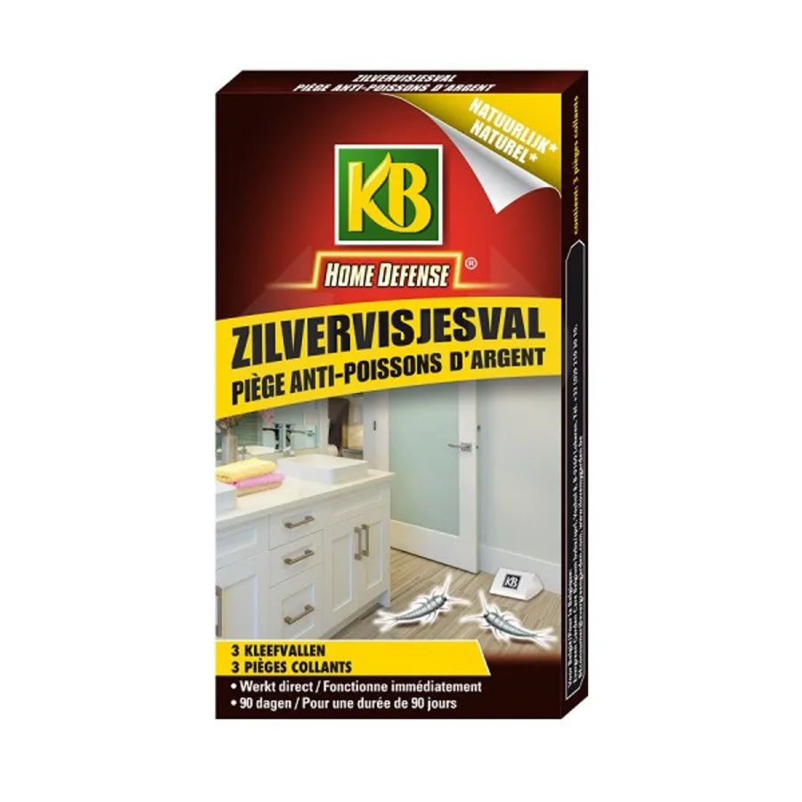 Zilvervisjesval 3 stuks | gifvrije kleefvallen voor 30 m² | 90 dagen werking