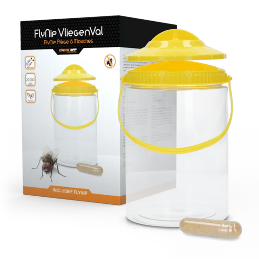 FlyNip herbruikbare vliegenval voor buiten Ø 13 x 21,9 cm inclusief lokstof