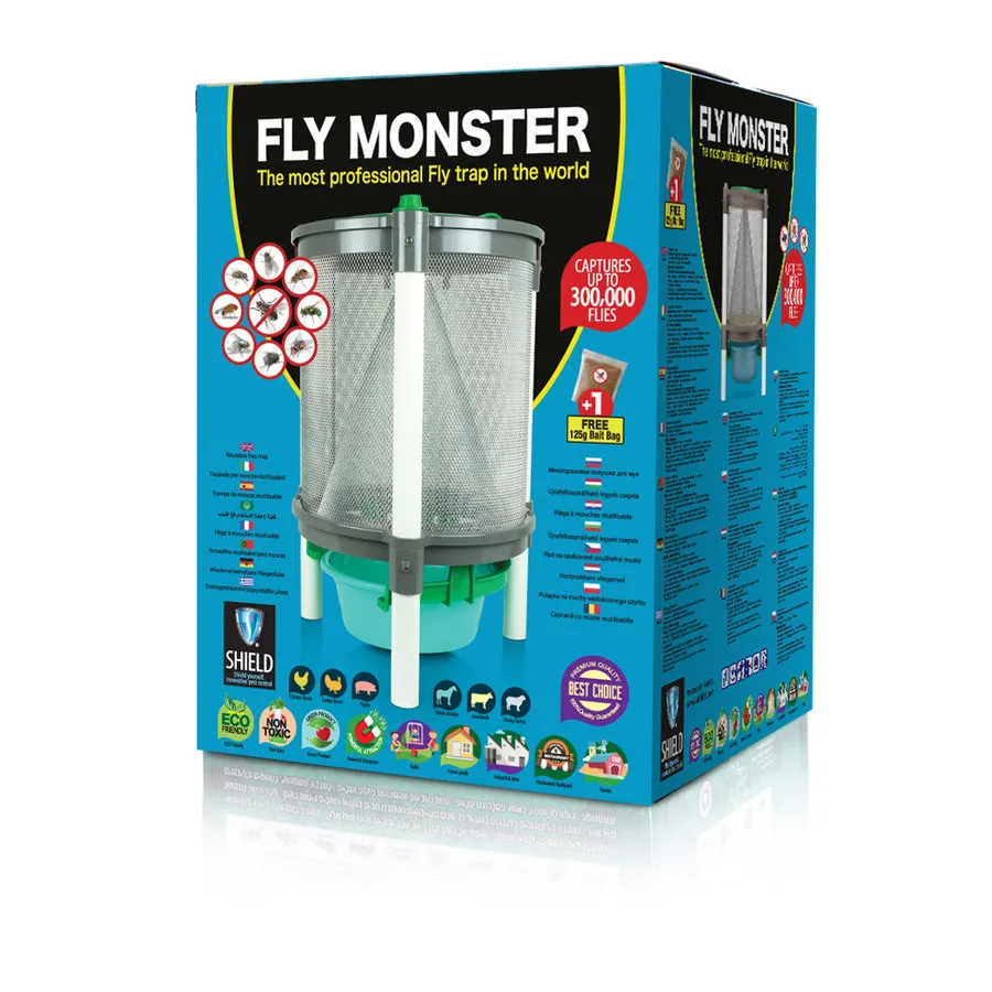 Fly Monster professionele vliegenval 53 x 37 cm | tot 300.000 vliegen | incl. 125 g lokstof