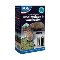 Complete vangset voor woelmuizen en woelratten met klem, zoekstaaf en bodemperforator