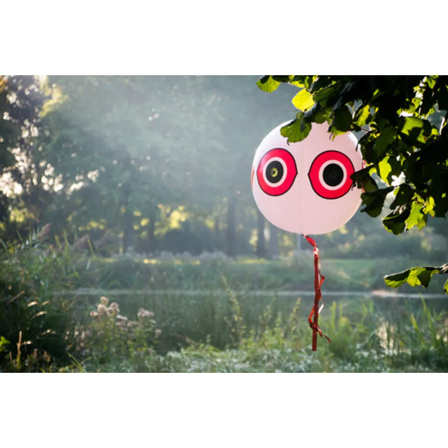Schrikballon tegen vogels 40 cm | met reflecterende ogen en slingers