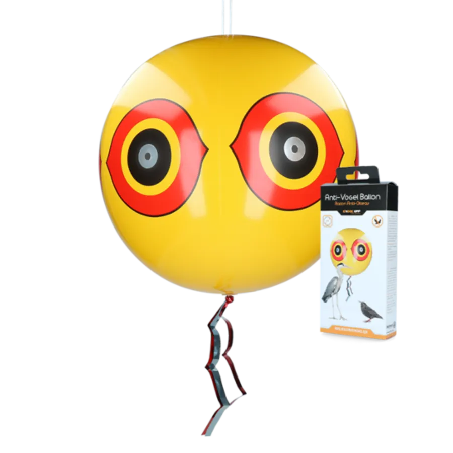 Schrikballon tegen vogels geel | 40 cm | reflecterende vogelverjager