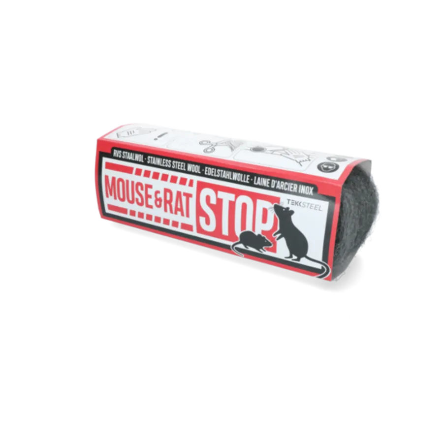 RVS staalwol tegen muizen en ratten 200 gram | ca. 4 meter x 10 cm