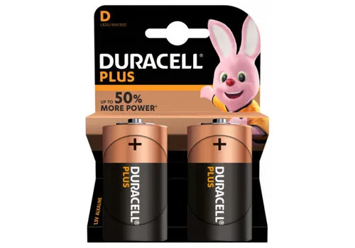 Duracell D-batterijen 1,5 V - 2 stuks