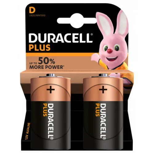 Duracell D-batterijen 1,5 V - 2 stuks