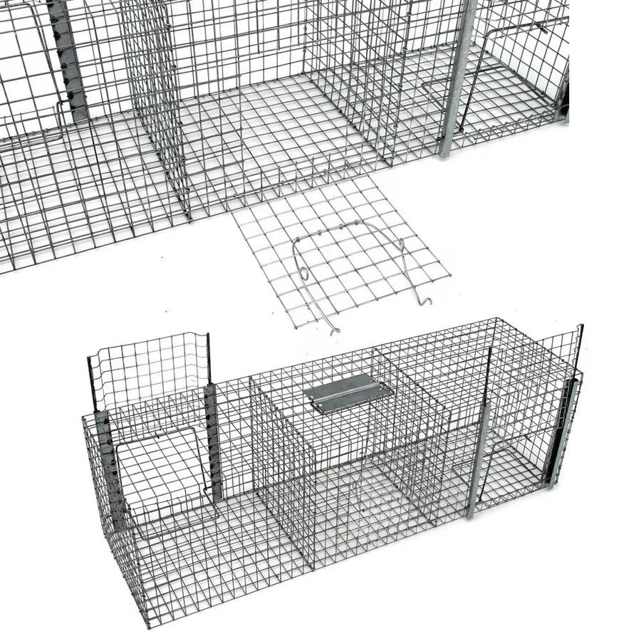 Vogelvangkooi 2 kamers met lokvogelvak 102 x 30 x 30 cm
